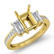 Round Diamond 3 Stone Engagement Ring Emerald Setting 18k Yellow Gold 0.85Ct - javda.com 