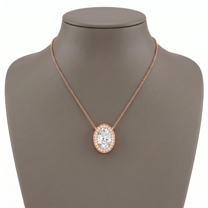  diamond Pendant 14k Rose Gold
