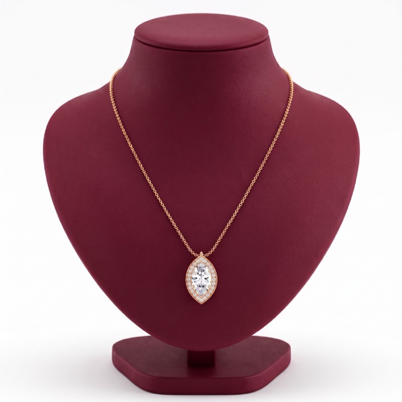  diamond Pendant 14k Rose Gold