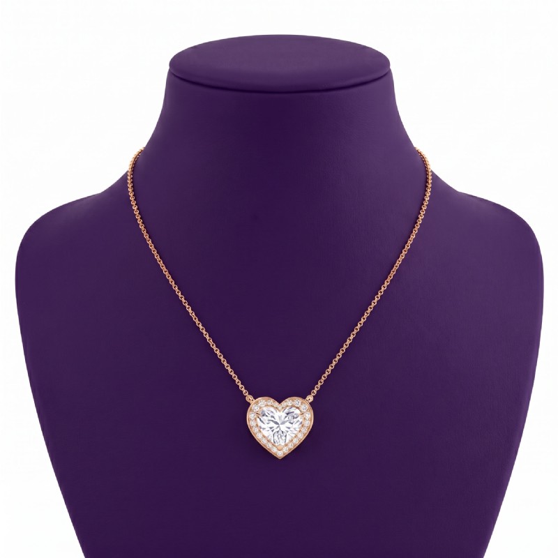  diamond Pendant 14k Rose Gold