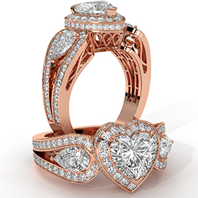 diamond Ring 14k Rose Gold
