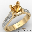 Halo Pave Set Diamond Engagement Cushion Semi Mount Ring 18k Yellow Gold 1.45Ct - javda.com 