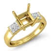 Princess Diamond 3 Stone Engagement Ring Semi Mount 18k Yellow Gold 0.6Ct - javda.com 