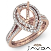 1.55Ct Engagement Ring Pear Shape Diamond Semi Mount 14k Rose Gold Halo Setting - javda.com 