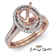 1.5Ct Diamond Vintage Engagement Halo Setting Ring Oval 18k Rose Gold - javda.com 