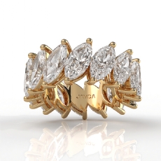 Shared Prong Women Wedding Band Marquise Lab Grown Diamond 14k Gold Yellow  (8.4Ct. tw.)