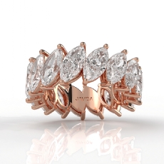 Lab-Grown Diamond Women Shared Prong Marquise Wedding Band 14k Rose Gold  (6.6Ct. tw.)