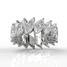 Lab-Grown Diamond Women Shared Prong Marquise Wedding Band 14k White Gold 6.6ctw