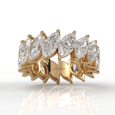 Lab-Grown Diamond Women Shared Prong Marquise Wedding Band 14k Gold Yellow  (6.6Ct. tw.)