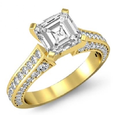 Cathedral 4 Prong Peg Head diamond Ring 18k Gold Yellow