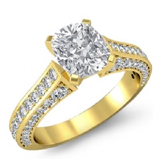 Cathedral 4 Prong Peg Head diamond Ring 18k Gold Yellow