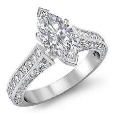 Cathedral 4 Prong Peg Head diamond Ring Platinum 950