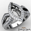Marquise Semi Mount Diamond Engagement Ring 14k White Gold Halo Setting 1.42Ct - javda.com 