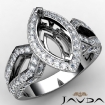 Marquise Semi Mount Diamond Engagement Ring Platinum 950 Halo Setting 1.42Ct - javda.com 