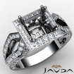 Halo Setting Diamond Engagement Ring Princess Semi Mount 18k White Gold 1.38Ct - javda.com 