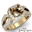Round Cut Diamond Engagement Ring Semi Mount 18k Yellow Gold Halo Setting 1.45Ct - javda.com 