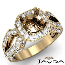 Round Cut Diamond Engagement Ring Semi Mount 14k Gold Yellow Halo Setting  (1.45Ct. tw.)