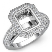 2.25Ct Diamond Engagement Emerald Ring 14k White Gold Halo Setting Semi Mount - javda.com 