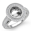 2Ct Halo Setting Diamond Vintage Engagement Oval Semi Mount Ring 14k White Gold - javda.com 