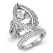 4Ct Diamond Engagement Ring Marquise Bridal Sets 14k White Gold Halo Setting - javda.com 