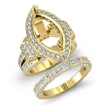 4Ct Diamond Engagement Ring Marquise Bridal Sets 14k Yellow Gold Halo Setting - javda.com 