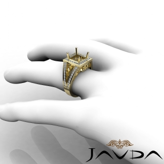 1Ct Diamond Engagement Halo Setting Ring Princess Semi Mount 18k Gold Yellow