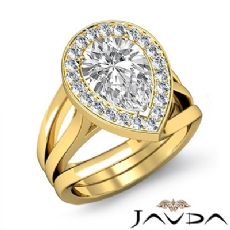 Split Shank Bridge Halo Pave diamond Hot Deals 14k Gold Yellow