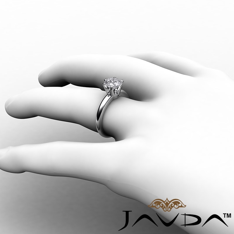 round diamond engagement ring report by gia, d color & si2 clarity, 14k  white gold (0.52 ct. tw.)