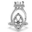 Cathedral Double Halo Marquise Semi Mount Engagement Ring U Pave 14k White Gold 0.67Ct - javda.com 