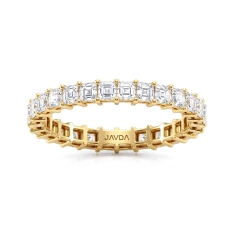 Asscher Lab Grown Diamond Shared Prong Women Wedding Band 14k Gold Yellow  (1.85Ct. tw.)