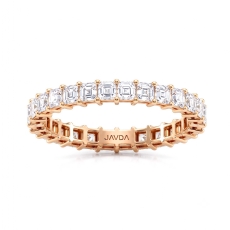 Asscher Lab Grown Diamond Shared Prong Women Wedding Band 14k Rose Gold  (1.85Ct. tw.)