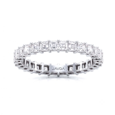 Asscher Lab Grown Diamond Shared Prong Women Wedding Band 14k White Gold 1.85Ctw