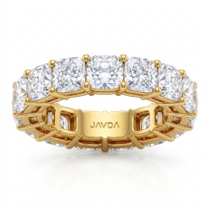 Cushion Lab Grown Diamond Shared Prong Women Wedding Band 18k Gold Yellow  (10.5Ct. tw.)