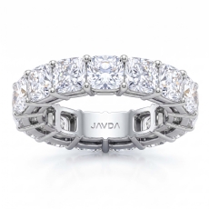 Cushion Lab Grown Diamond Shared Prong Women Wedding Band 14k White Gold 10.5Ctw