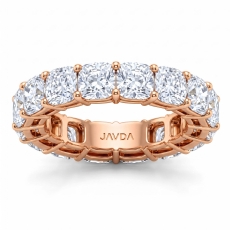 Shared Prong Eternity Cushion Lab Grown Diamond Wedding Band 14k Rose Gold  (8.25Ct. tw.)