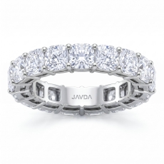 Cushion Cut Lab Grown Diamond Shared Prong Women Wedding Band 14k Gold 7.4 Ctw.