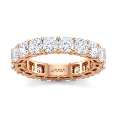 Shared Prong Cushion Lab Grown Diamond Eternity Wedding Band 14k Rose Gold  (6.5Ct. tw.)