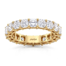 Women Wedding Band Cushion Lab Grown Diamond Shared Prong 18k Gold Yellow  (5.6Ct. tw.)