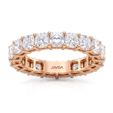 Women Wedding Band Cushion Lab Grown Diamond Shared Prong 14k Rose Gold  (5.6Ct. tw.)