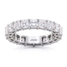 Women Wedding Band Cushion Lab Grown Diamond Shared Prong 14k White Gold 5.6ctw