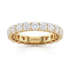 Cushion Lab Grown Diamond Shared Prong Women's Wedding Band 18k Gold Yellow  (5Ct. tw.)