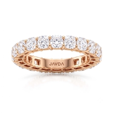 Cushion Lab Grown Diamond Shared Prong Women's Wedding Band 14k Rose Gold  (5Ct. tw.)