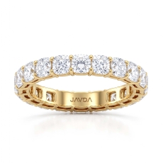 Cushion Lab Grown Diamond Shared Prong Women Wedding Band 18k Gold Yellow  (3.8Ct. tw.)