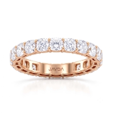 Cushion Lab Grown Diamond Shared Prong Women Wedding Band 14k Rose Gold  (3.8Ct. tw.)