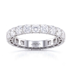 Cushion Lab Grown Diamond Shared Prong Women Wedding Band 14k White Gold 3.8 Ctw