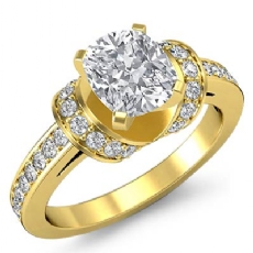 Knot Style Pave Setting diamond  14k Gold Yellow