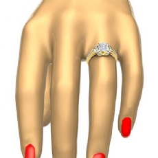 Knot Style Pave Setting diamond Ring 18k Gold Yellow