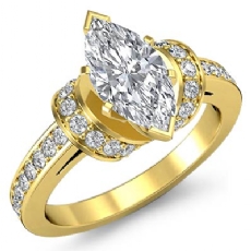 Knot Style Pave Setting diamond Ring 14k Gold Yellow
