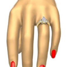 Knot Style Pave Setting diamond Ring 14k Gold Yellow