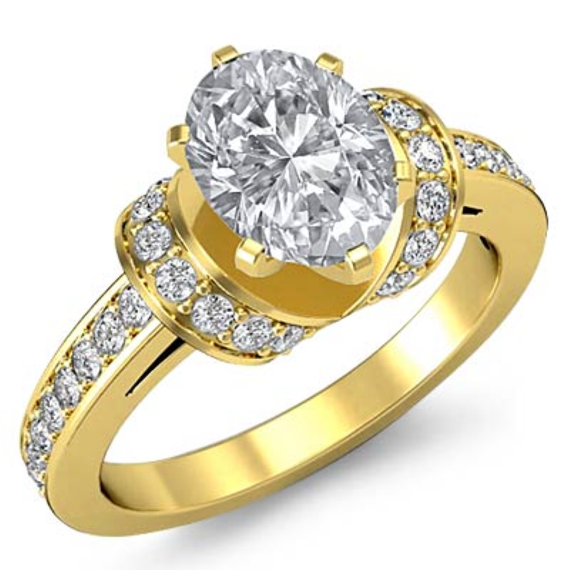 Knot Style Pave Setting diamond Ring 18k Gold Yellow